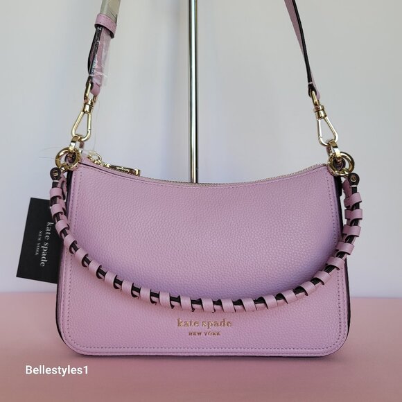 KATE SPADE Hudson Pebbled Leather Medium Convertible Crossbody- Lavender Frost⭐ - Picture 1 of 16
